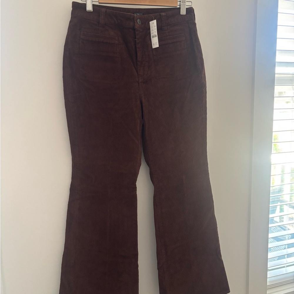 J. Crew Dark Brown Corduroy Flare Pants NWT